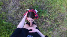 Thumbnail of Cum On Her Face And Little Tits Outdoors