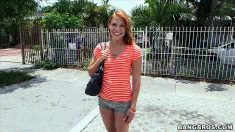 Thumbnail of Petite Red-Head Fucked Hardcore Style On The Bangbus