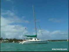 Thumbnail of Tanned Goddess Eva Roberts Rides Her Pussy On A Boat