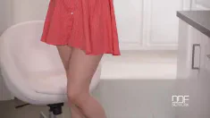 Thumbnail of Fruity Dong - Busty Bombshell Slides Banana In Her Wet Box
