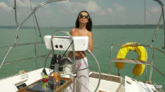 Thumbnail of Sailor Goddess Vicky Love Rescues Guy And Rides His Huge Cock On The Boat