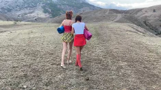 Thumbnail of Outdoor Foursome With 2 Sexy Girls