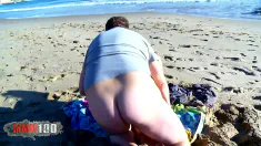 Thumbnail of Redhead Anal Fucking And Squirting At The Beach