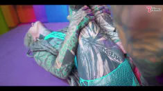 Thumbnail of Tattooed ALIEN Girls Fuck Hard - ANAL, SQUIRT, Big Strap On, Big Toys, Atm, Gape, Buttrose, Spit, (Goth, Punk, Alt Porn)