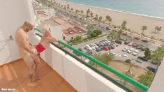 Thumbnail of Sex On The Balcony Beach View - Outdoor Blowjob Cum On Tits