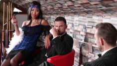 Thumbnail of Asian Slut Polly Pons DP’D On Pool Table By 2 Bootlegger Mob Bosses