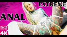 Thumbnail of Extreme TATTOO DAP Action - Two Big Dicks In One ASS - Anal Gapes, Squirt, ATM