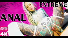 Thumbnail of Extreme TATTOO DAP Action - Two Big Dicks In One ASS - Anal Gapes, Squirt, ATM