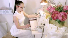 Thumbnail of Slutty Seamstress Juicy Leila Stretched Out In Sexy DP