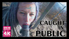 Thumbnail of Caught While Wild Public Sex On A Ruine - POV, Tattoo Couple, Split Tounge Blow Job - Punk, Goth