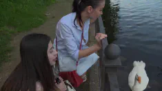 Thumbnail of Brunette Tempted Into Group Sex With Neighbor And His Wife