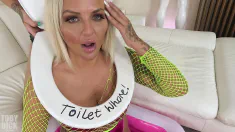 Thumbnail of Louise Lee TOILET WHORE! PISS DRINKING ANAL QUEEN, Rough PISS IN ASS For Grace Lowdie - EATS CUM FROM ASS SQUAT! ATM ATOGA