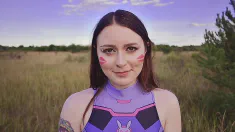 Thumbnail of Almost Caught: Sexy D.VA Loves Big Stepbrother's Cock And Public Risky Blowjobs - Cosplay Overwatch Spooky Boogie