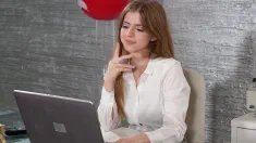 Thumbnail of Office Fuck: Sexy Secretary Emelie Crystal Lets Colleague Slam All Of Her Holes