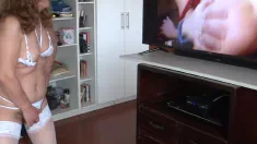 Thumbnail of Full Masturbation Of A 58-Year-Old Stepmother Watching Porn With Her Stepson, She Asks Him To Penetrate Her Ass