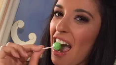 Thumbnail of Lizzy Play With A Lollypop And Wih A Big Vibrator In Her Hairy Cunt