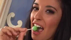Thumbnail of Lizzy Play With A Lollypop And Wih A Big Vibrator In Her Hairy Cunt