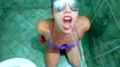 Thumbnail of Toilet Public , Public Pool Drinking Pee , Swallow Piss , Cum Face Slut And Happy