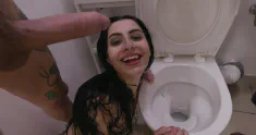 Thumbnail of Clean The Fucking Toilet WET, Kaitlyn Katsaros, 5On1, Deepthroat, Pee Cocktail, Pee Drink, Pee Shower, Cum In Mouth, Swallow
