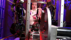 Thumbnail of Solo Squirting Fuck Machine Rubber Latex Nun