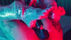 Thumbnail of Abundant Wax Play On Latin Feet And Masturbation