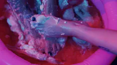 Thumbnail of Lesbian Foot Worship In Messy Jelly
