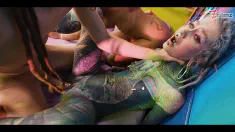 Thumbnail of 7 People 4 On 3 Orgy - Alternative Tattooed Dreadgirls Getting Fucked By 3 Big Dicks - Cumshots, Rough Facefuck, Group Sex