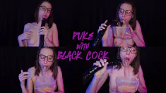 Thumbnail of PUKE W/ BLACK COCK (Amateur, Teen, Dildo, Blowjob, Sloppy, Glasses, Brunette, Spit, Latina, Spitting, Long Dildo, Hardcore, Close-Up, Girl Next Door, Crazy, Snots, Extreme, All Natural, Sex Toy)