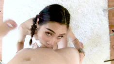 Thumbnail of EVA YI Cute Asian Brunette Huge Cock POV Blowjob And Huge Cum Facial