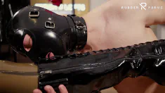 Thumbnail of Male Slave Adoring His Mistress' Shiny Boots