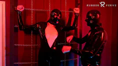 Thumbnail of Slave Girl In Latex Catsuit In Electro-Shock-Heels
