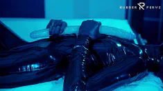Thumbnail of Tied Up Rubber Girl In Catsuit Fucking Herself