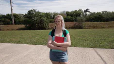 Thumbnail of Nerdy Blonde Takes Big Dick