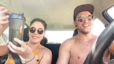 Thumbnail of Drinking Drinking Pee Inside The Car, My Stepfather Can't Take It Anymore And Fills The Glass !!!