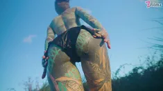 Thumbnail of Alternative Couple Having Wild Outdoor Sex In Outdoor Hotbath