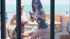 Thumbnail of Sexi Lesbian Champagne Shower Till Big SQUIRT