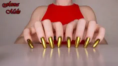 Thumbnail of Tapping Fingers Golden Nails Hand Fetish
