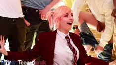 Thumbnail of Hot College Student In Her First Blowbang