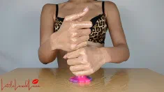 Thumbnail of Hand Fetish #1: Big Hands And Long Fingers Of Petite Asian Make Small Dildo Disappear