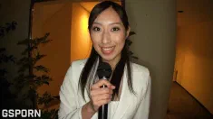 Thumbnail of Japanese Reporter Girl Fucked In Foursome By Hard Cocks