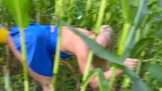 Thumbnail of Outdoor Strap On Fucking In Cornfield With HUGE Dildo