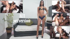 Thumbnail of Kauany Batista, Beautiful Brazilian Exotic Trans Woman, Takes Two Cocks In Her Tight Ass (DAP, Anal, Black Cock, Breast Milking Trans, ATM)