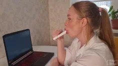 Thumbnail of Secretary Squirts On Her Feet