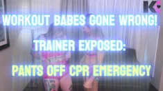 Thumbnail of Workout Babes Gone Wrong! Trainer Exposed: Pants Off CPR Emergency