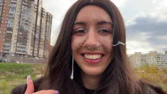 Thumbnail of Girl In Fur Coat Thanks Guy For Helping With Broken Car And Lets Him Cum On Face FULL VIDEO
