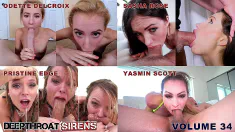 Thumbnail of Deepthroat Sirens Compilation - Vol 34 - Deepthroat & Cum Swallow Blowjobs Full Scenes Featuring Odette Delcroix, Sasha Rose, Pristine Edge, Yasmin Scott