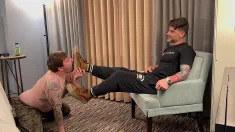 Thumbnail of Foot Fag Worships & Gets Fucked Up
