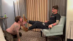 Thumbnail of Foot Fag Worships & Gets Fucked Up
