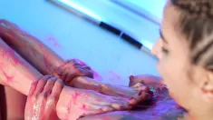 Thumbnail of Lesbian Sticky Scissor Games From Two Curious Sluts