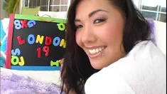 Thumbnail of LONDON KEYES First Timer! Super Cute 19 YO Asian Big Cock POV Blowjob And Cum Facial